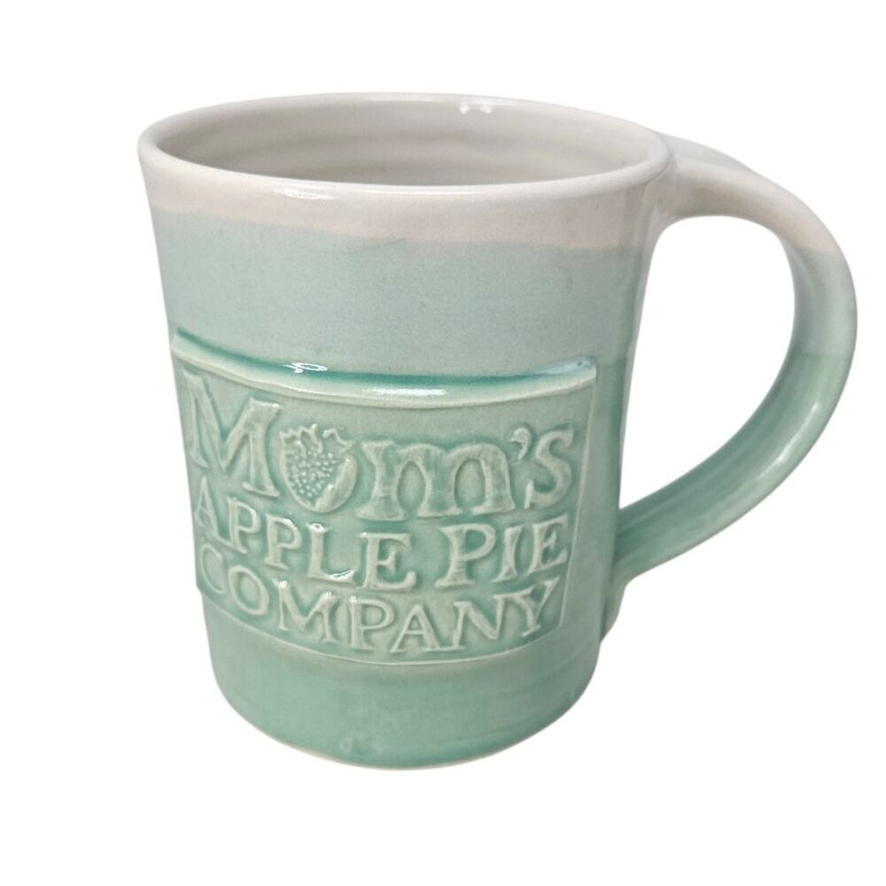 Mom's Apple Pie Company Blue Ombre Thrown Pottery Coffee Mug Viriginia
